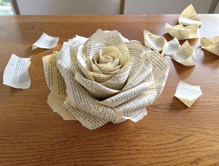 assemble paper rose carefully