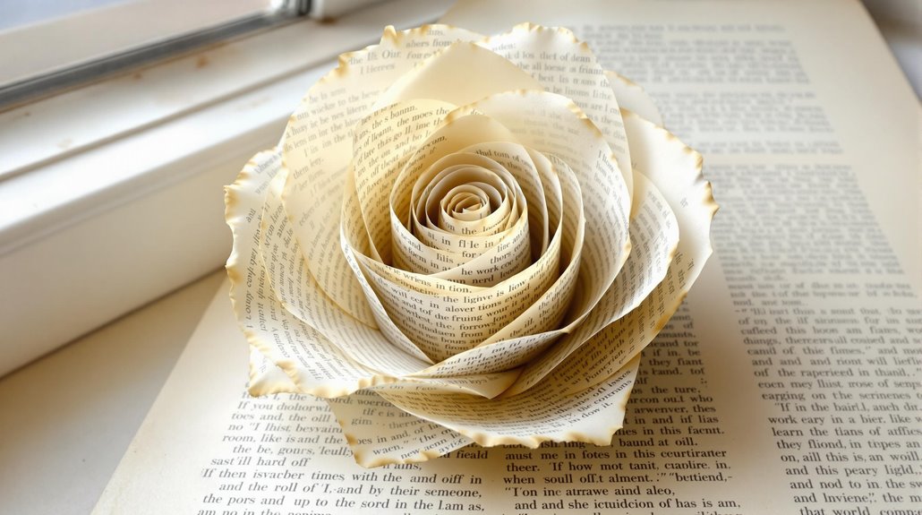 book page floral art