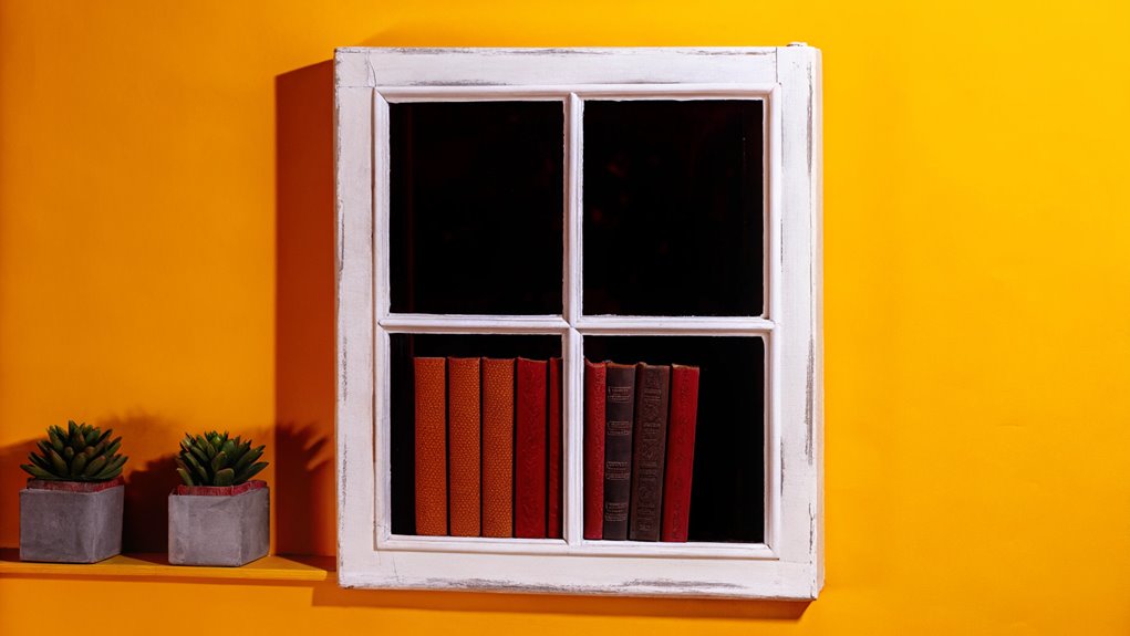 books showcased in window