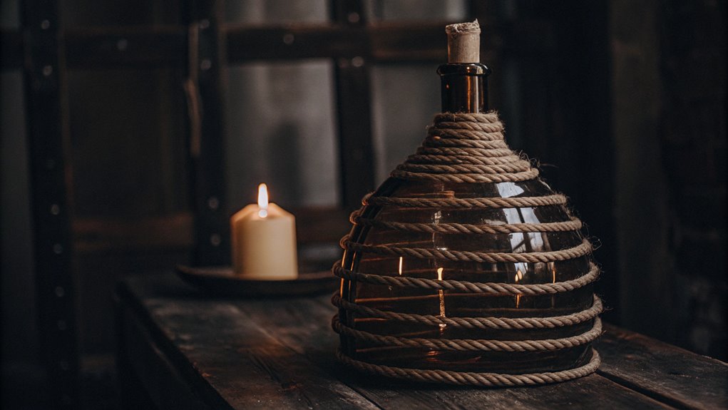 bottles adorned with twine