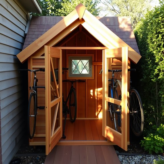 cedar shake bike storage