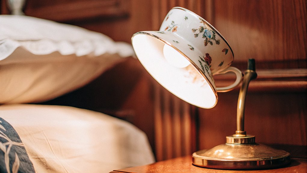 charming teacup shaped bedside lamp