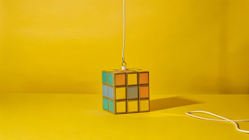 colorful puzzle cube lamp