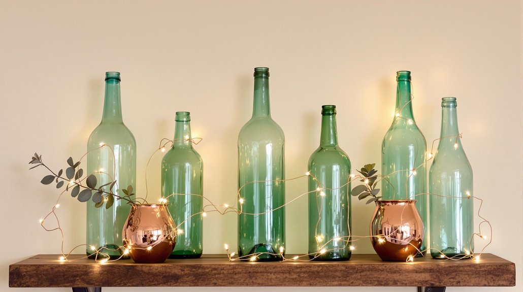 copper and glass decor