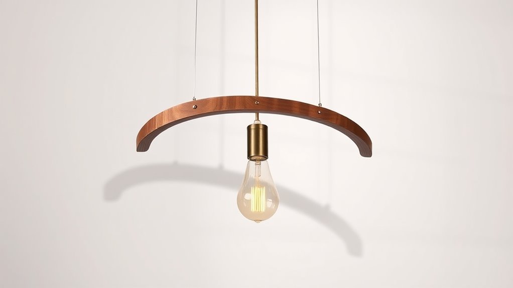 curved wooden lighting design