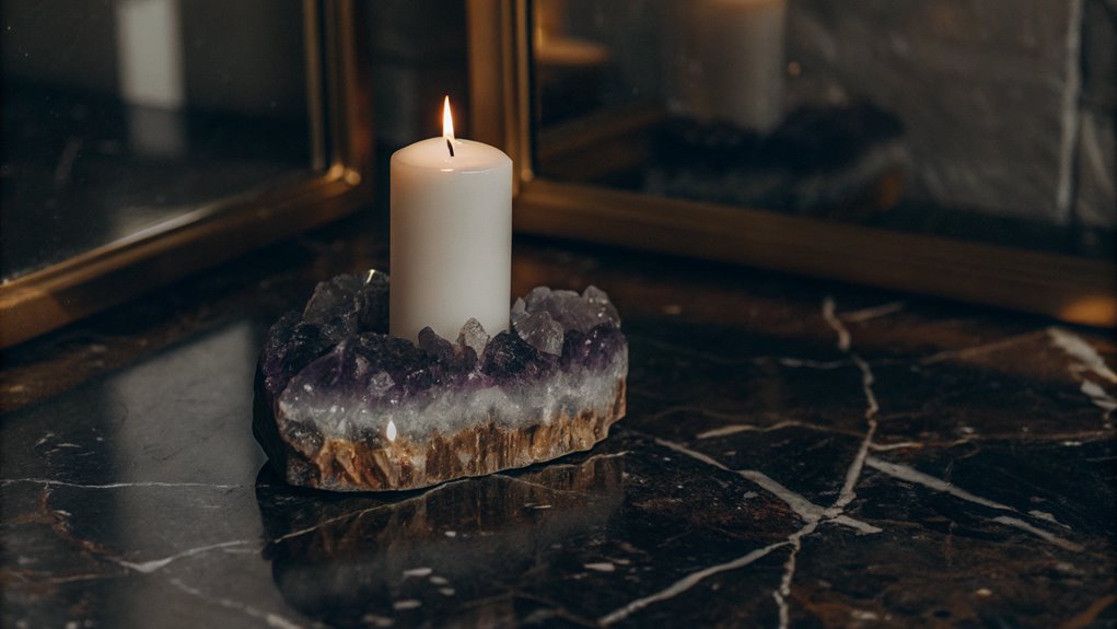 decorative crystal geode stands