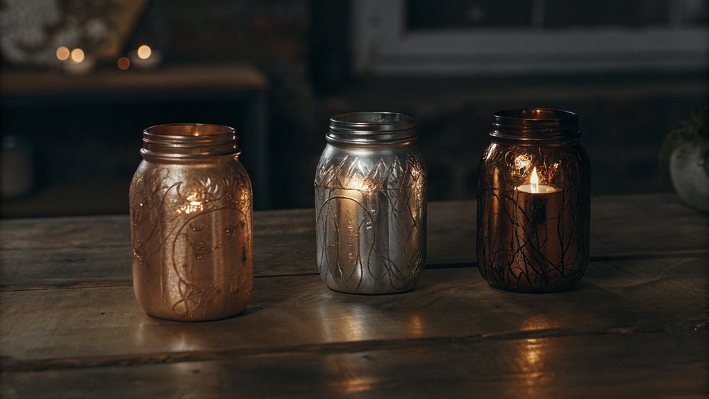 decorative metallic glass containers