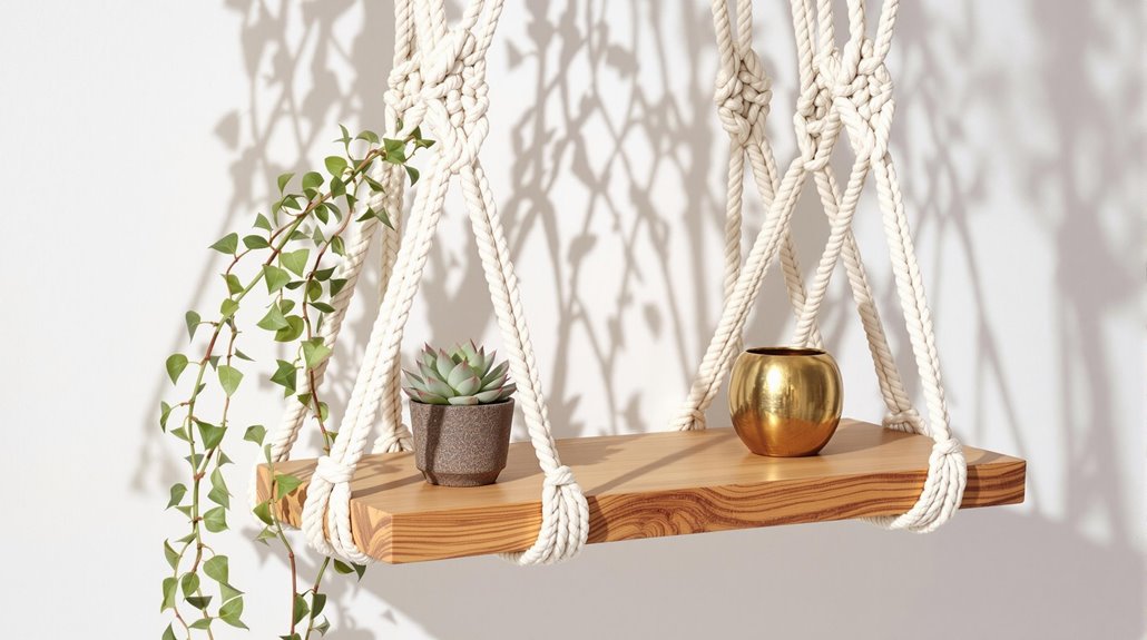 decorative rope shelf hangers