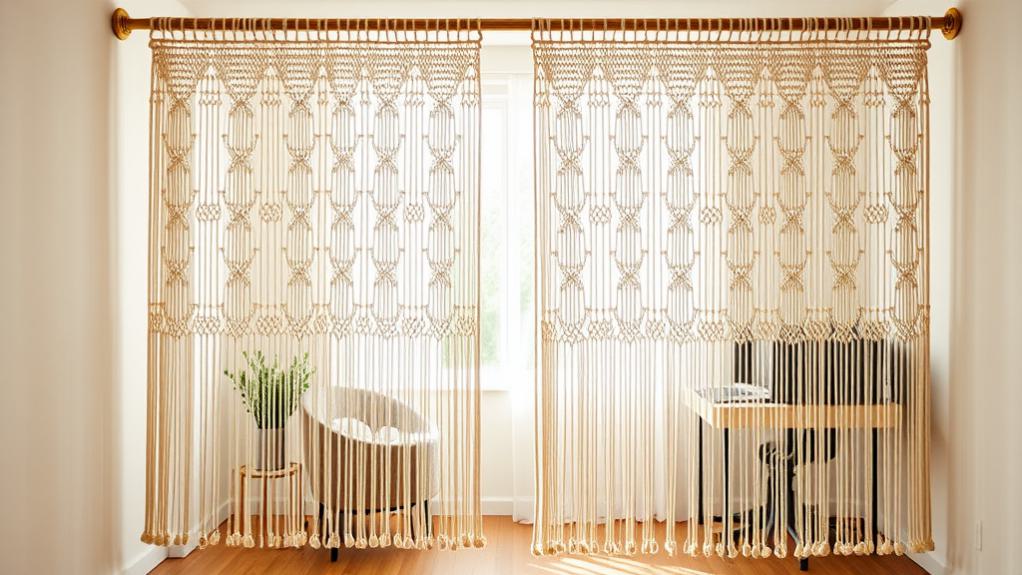 decorative woven room divider