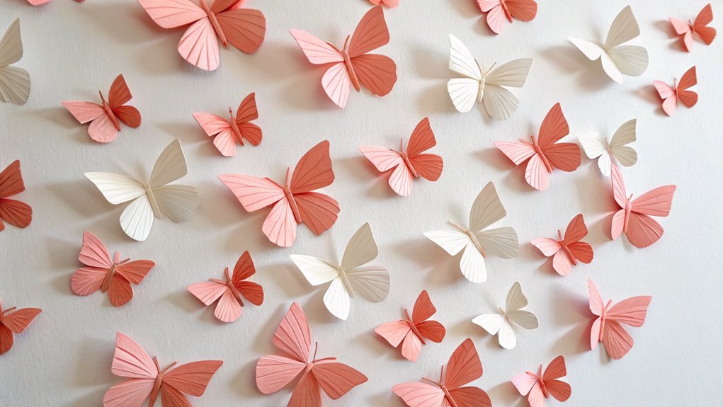 delicate paper butterfly display