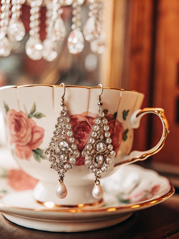 delicate teacup jewelry holder