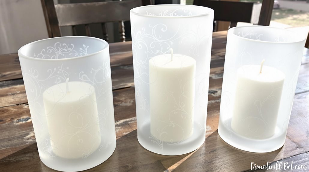 elegant frosted glass candleholders