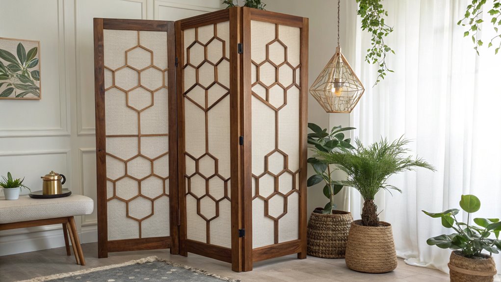 elegant wooden room partition