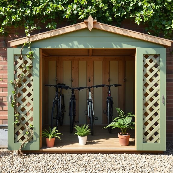 garden storage with lattice