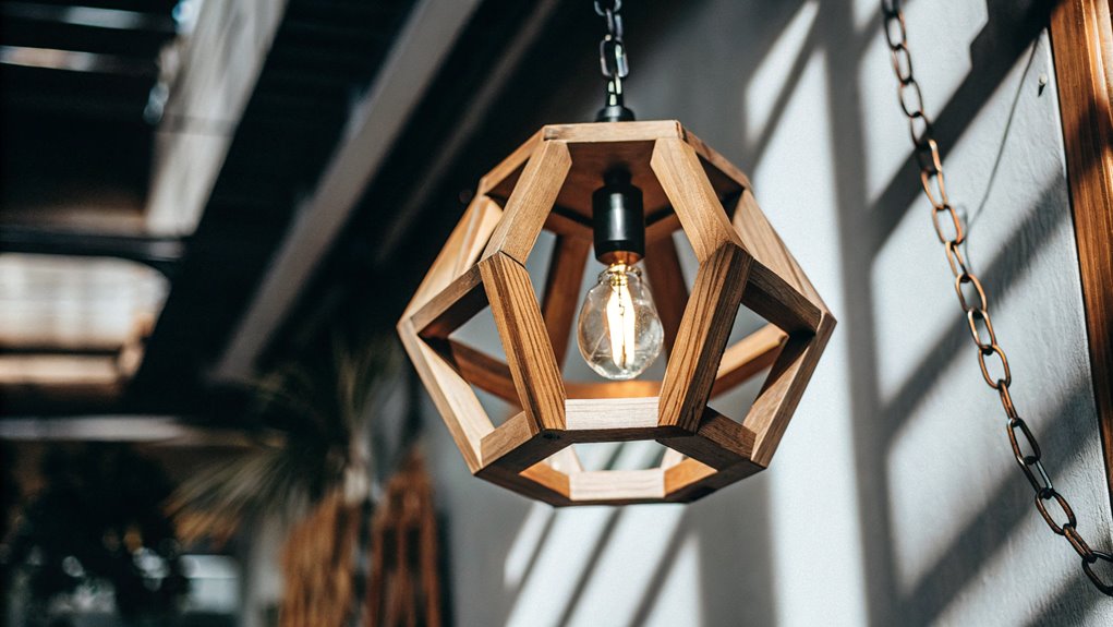 geometric design wood lighting