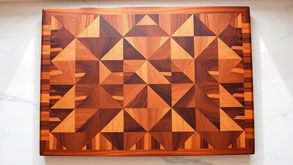 geometric design wooden board