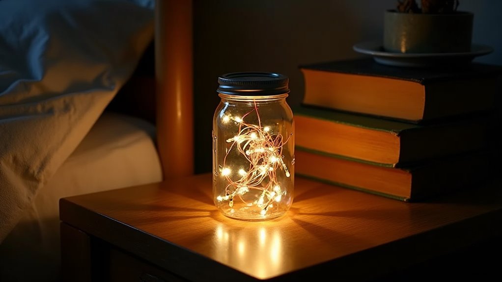 glowing mason jar lamps