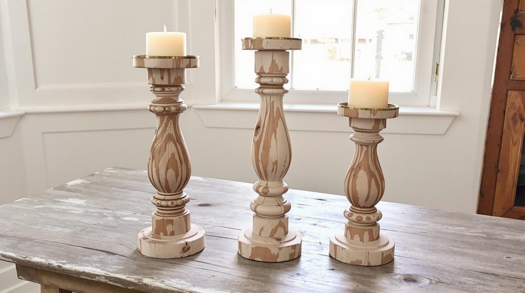 handcrafted rustic candle holders