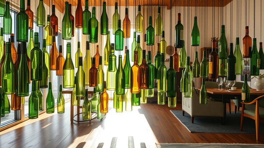 hanging wine bottles display