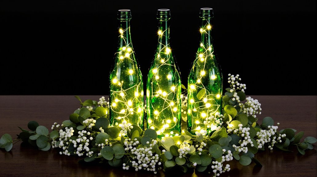 illuminated decorative wine bottles