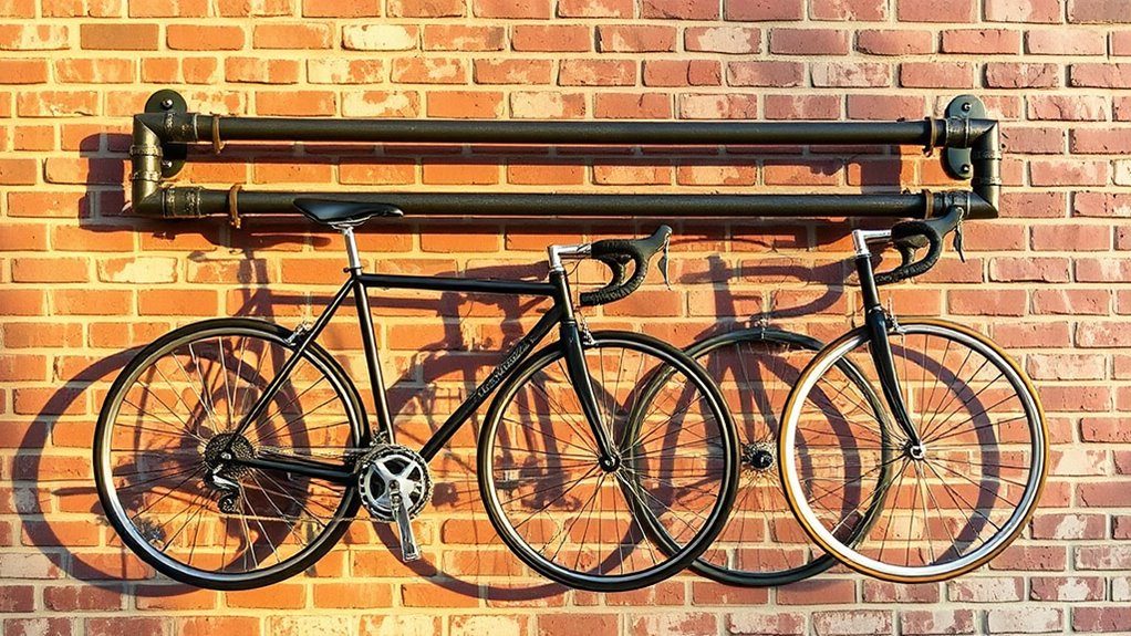 industrial pipe bike storage