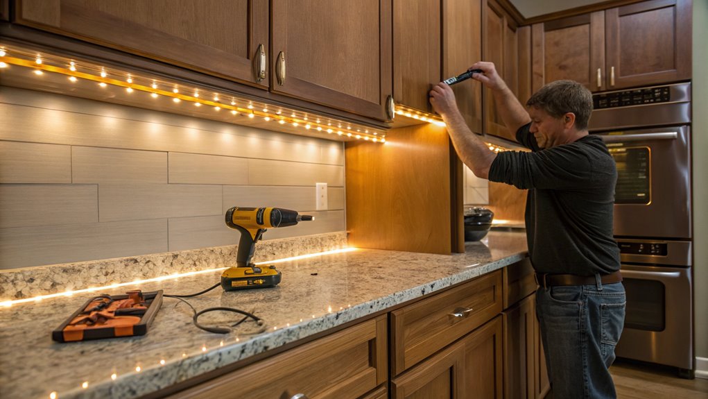 install lighting under cabinets