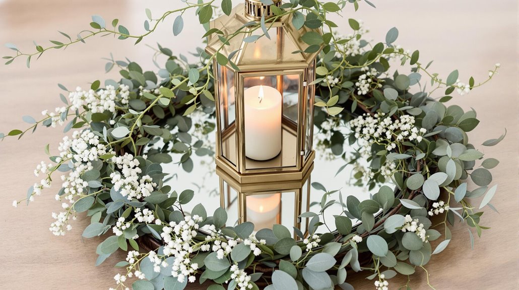 lanterns with lush greenery