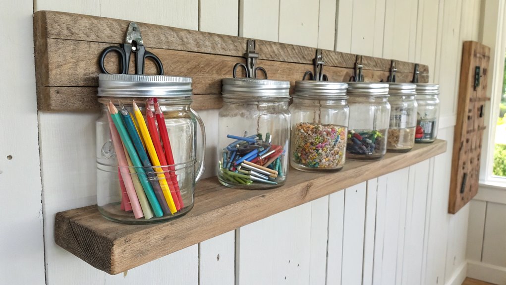 mason jar organization station