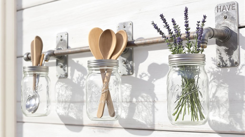 mason jar wall organizer