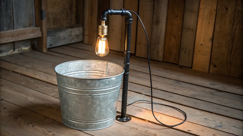 metal bucket light holder