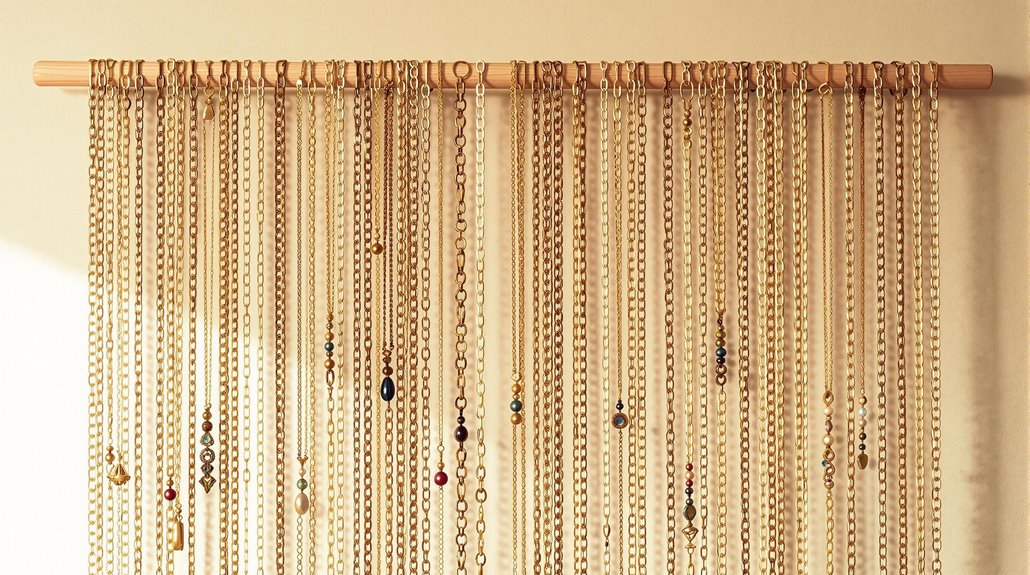 metallic chain waterfall design