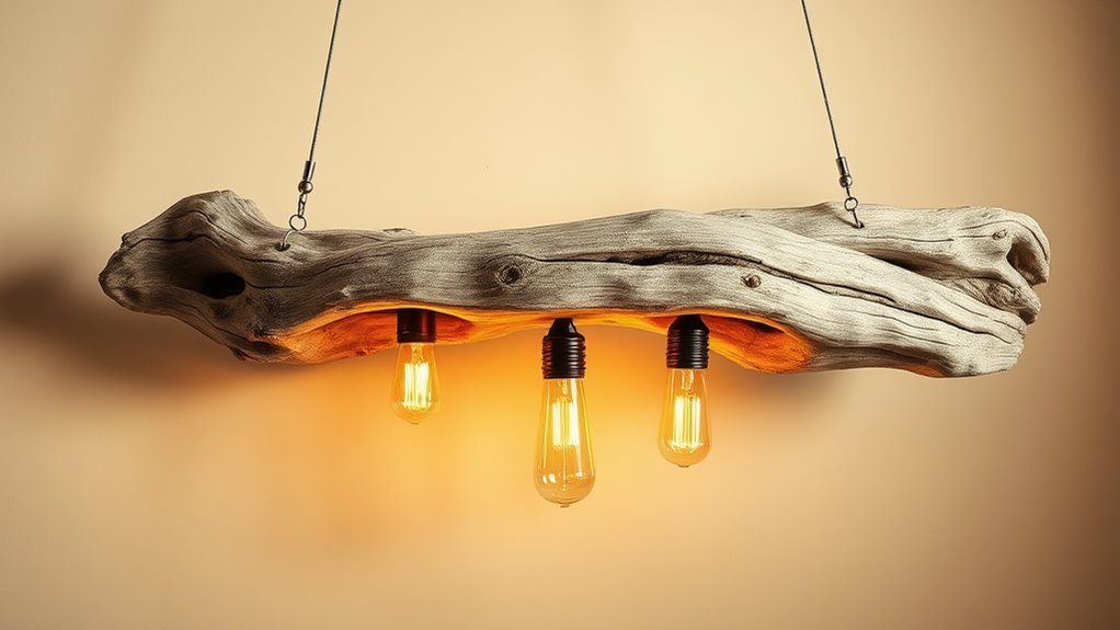 natural rustic lighting fixture