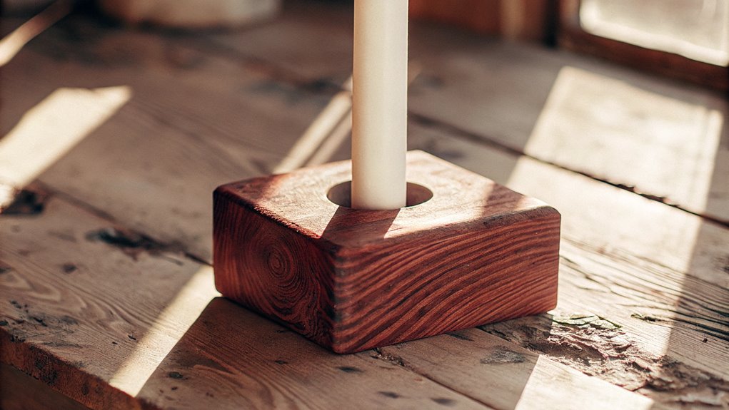 natural wood candle holders