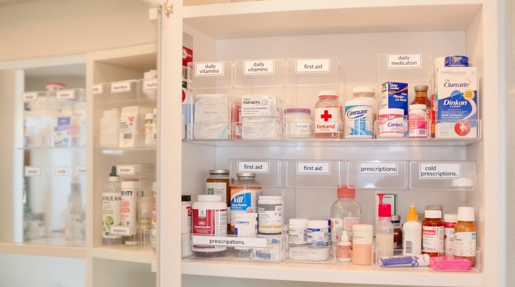 organize medicine cabinet items