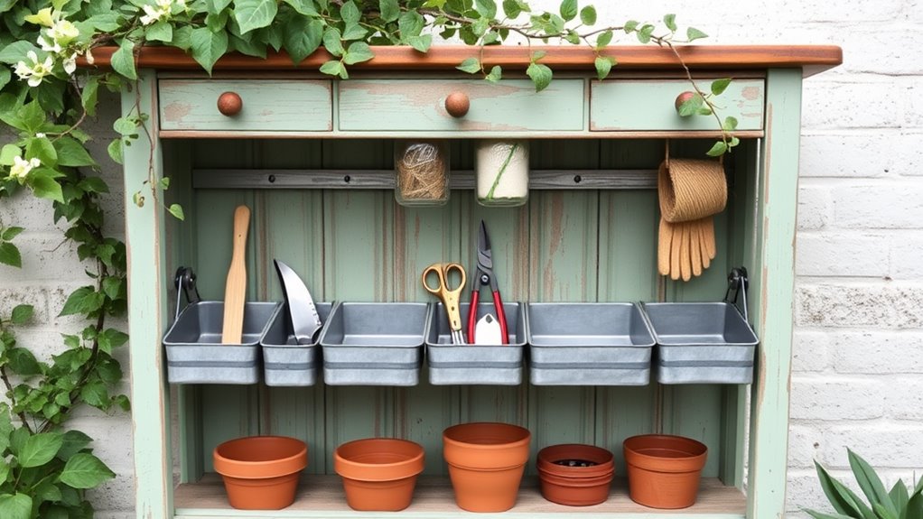 organized garden equipment storage