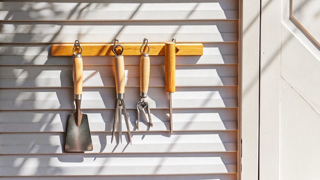 organized gardening equipment storage