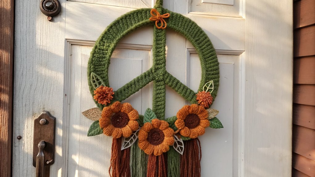 peaceful decorative door wreath