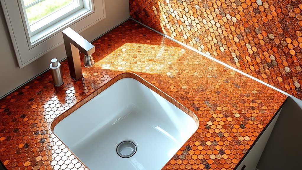 penny tile flooring design