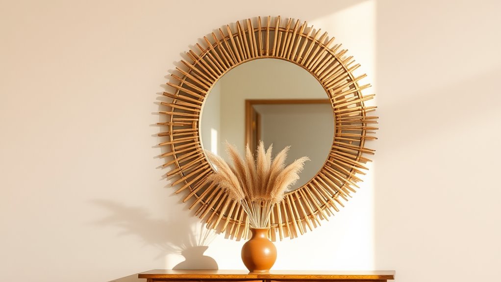 rattan mirror frame project