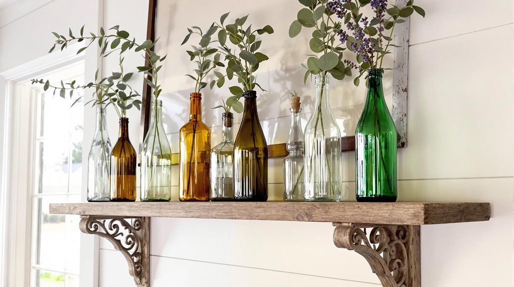 recycled wine bottle vases