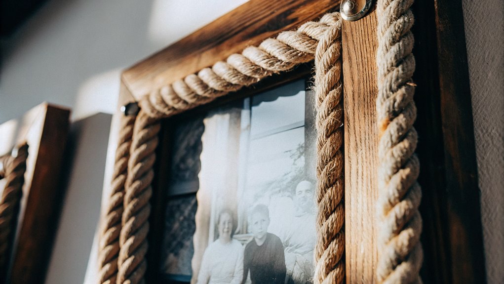 rope picture hanging display