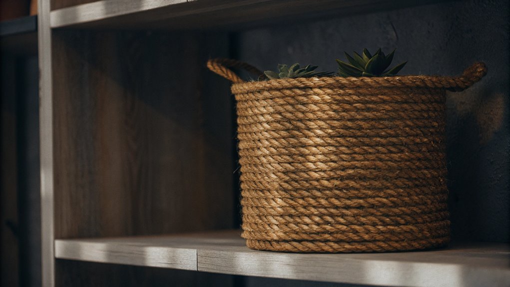 rope woven storage basket