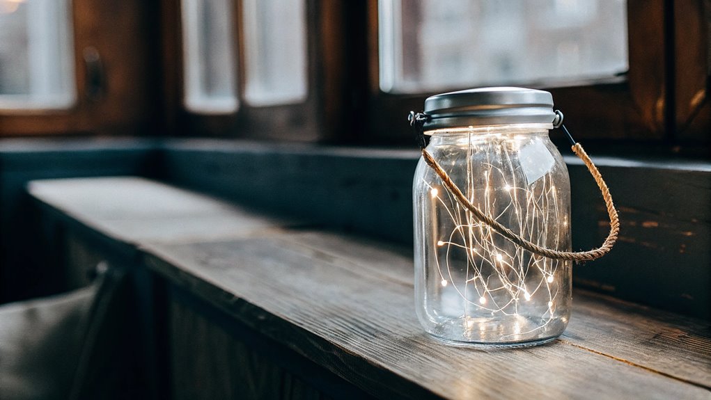 rustic illuminated glass decor