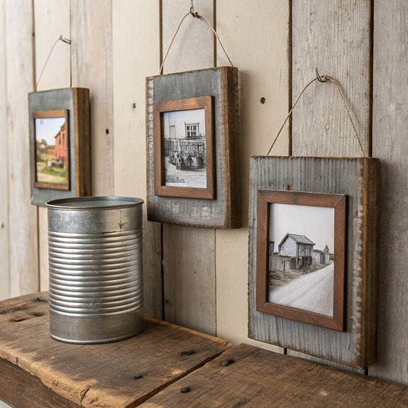 rustic metal photo displays