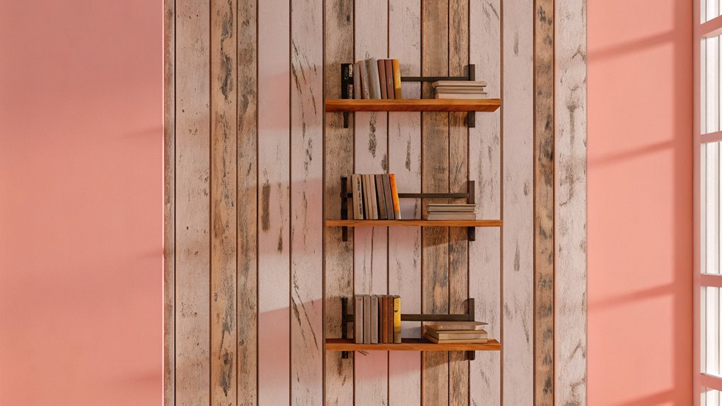 rustic reclaimed wood library