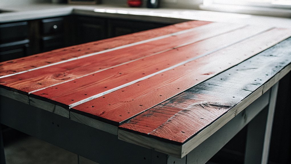 rustic reclaimed wood tabletop