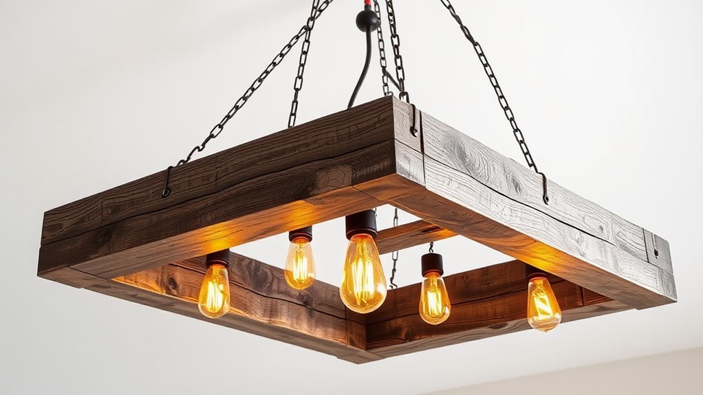 rustic wooden light fixture