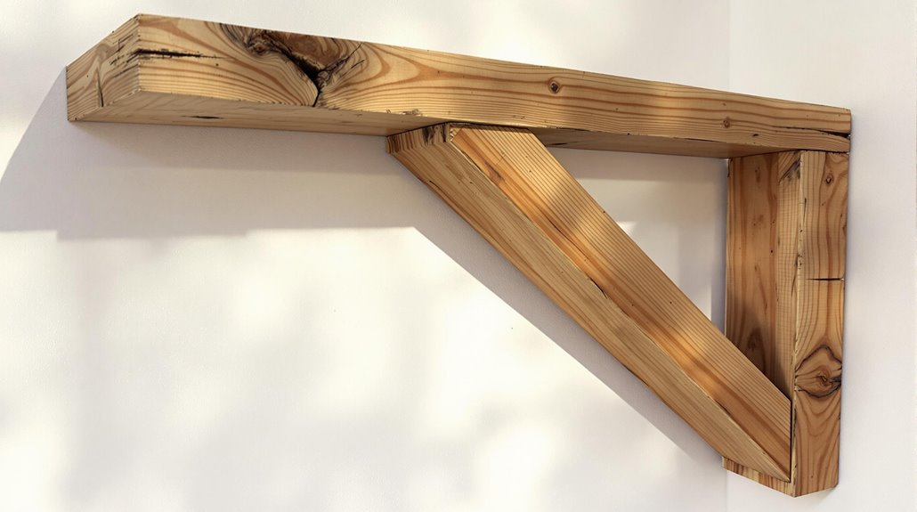 rustic wooden support brackets