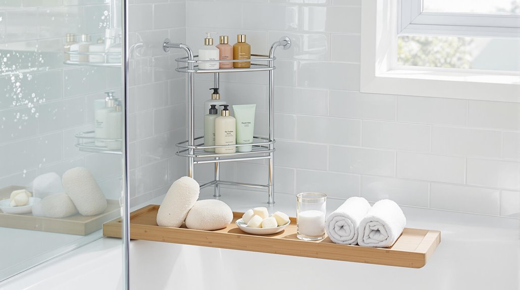 shower and tub organization solutions