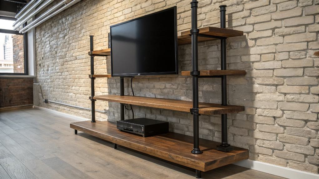 sleek wall mounted entertainment unit